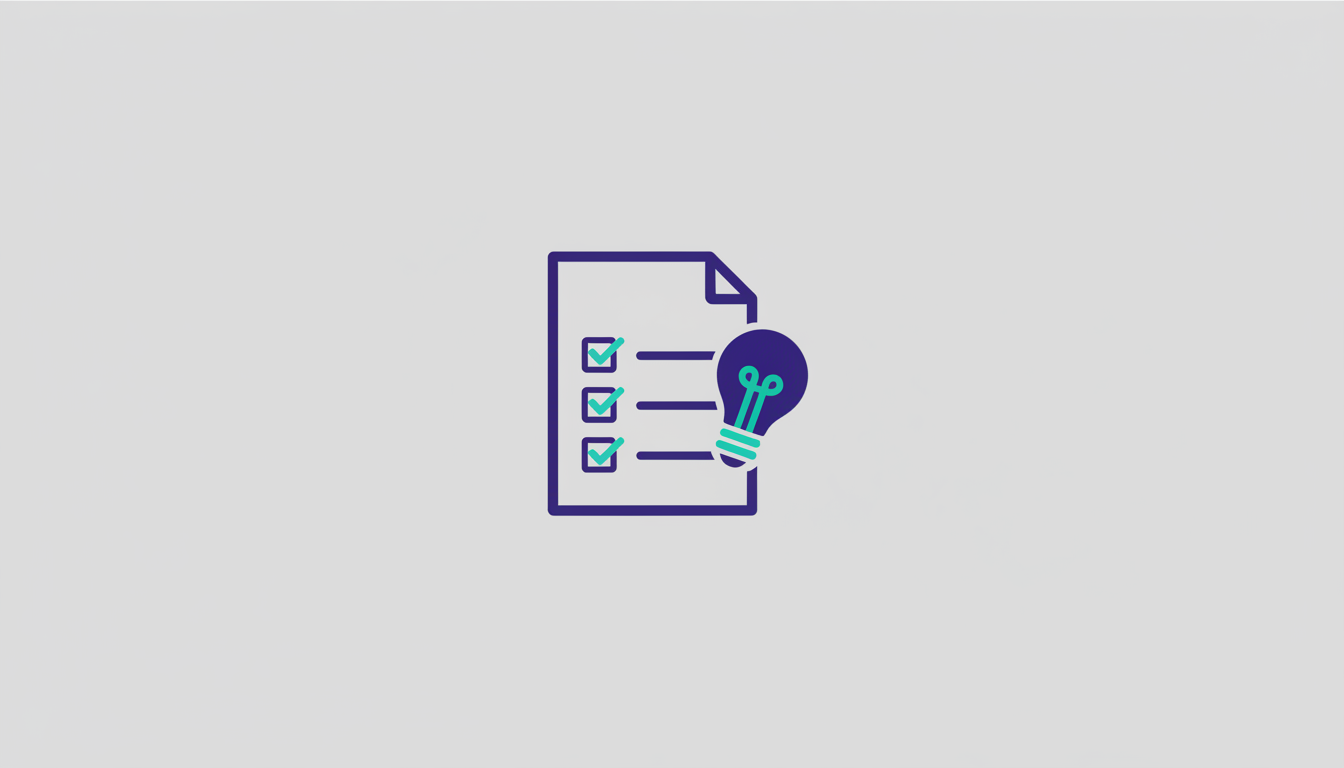 Illustration of an RFP document with a checklist and a lightbulb