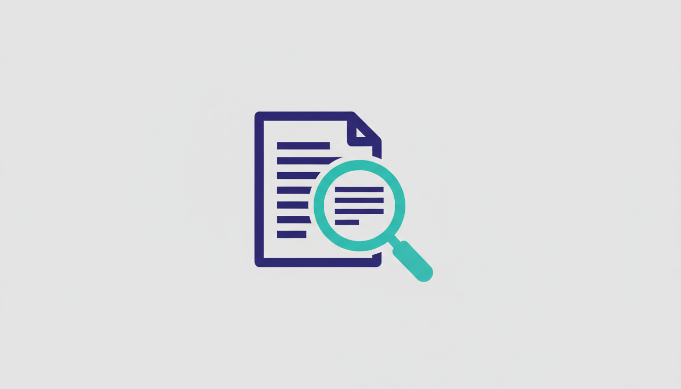 Document with a magnifying glass representing acquisition reform