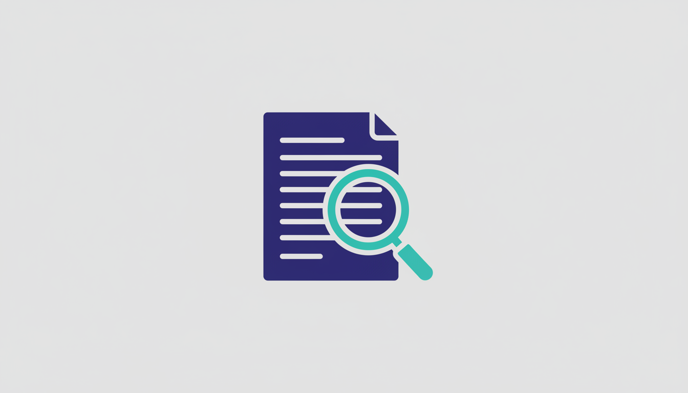 Illustration of a document and magnifying glass representing federal acquisition reform