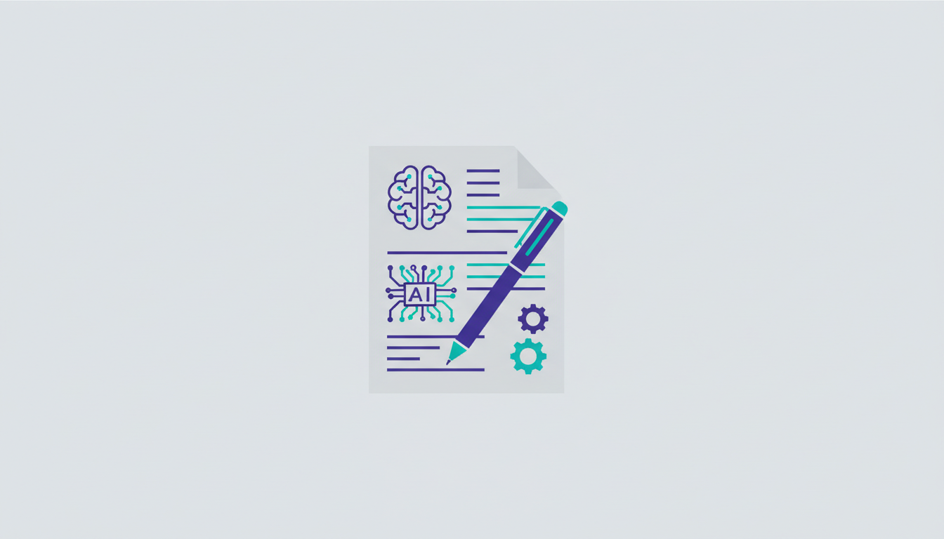Document featuring AI symbols with a pen