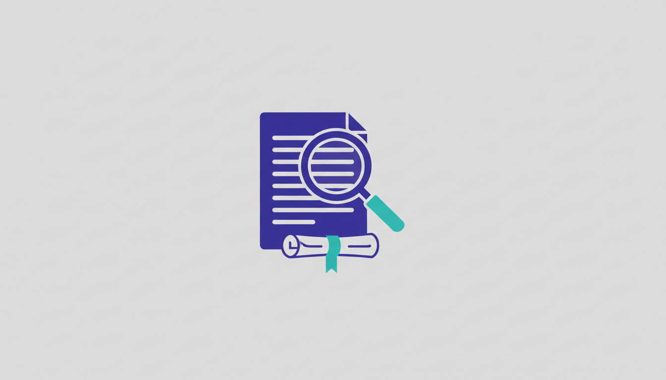 Document and magnifying glass representing procurement process
