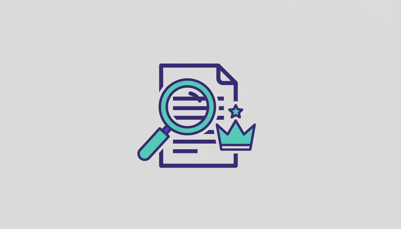Illustration of a recruitment document with a magnifying glass