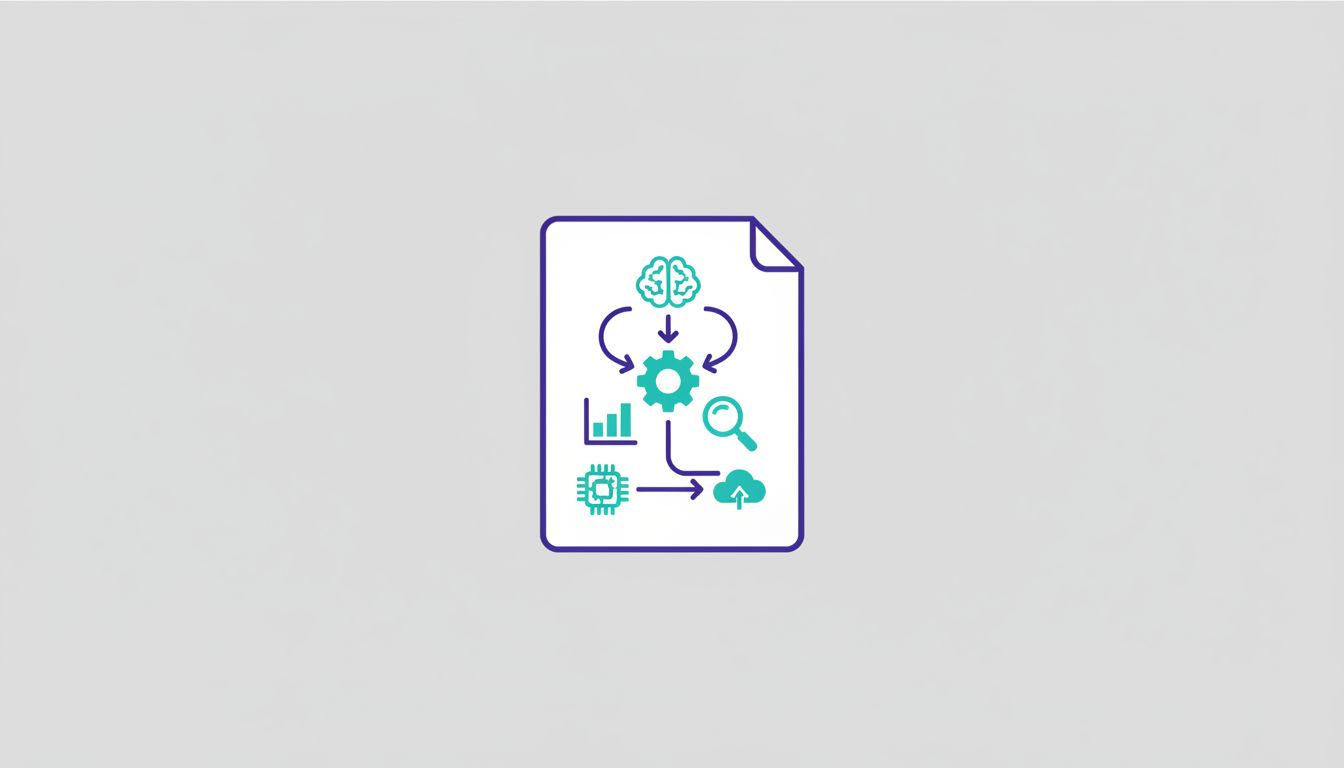 Illustration of an AI-powered RFP tool with document and automation icons