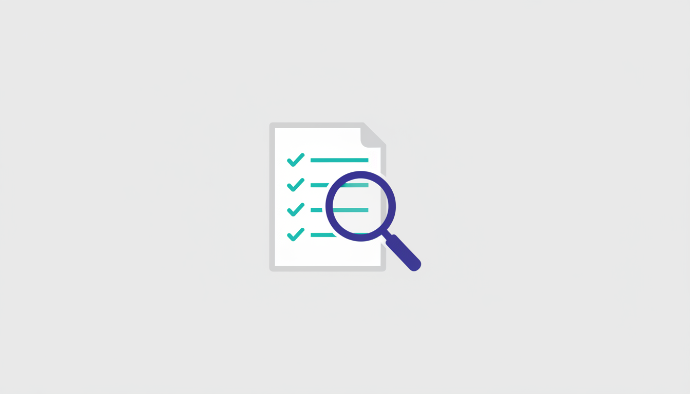Document with a magnifying glass and checklist representing RFP process