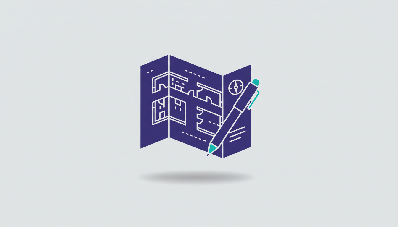 Document with housing blueprint and pen representing RFP process