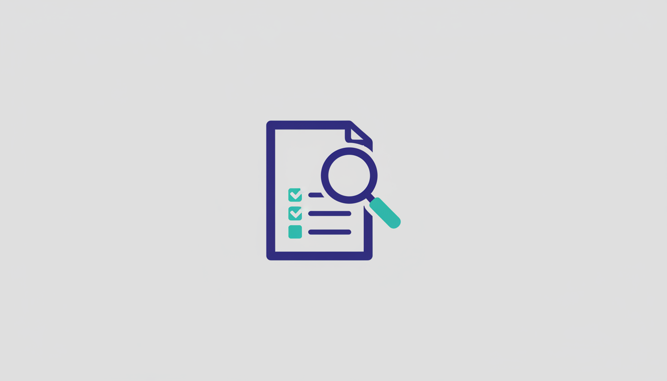 Document with a magnifying glass and checklist representing RFP process