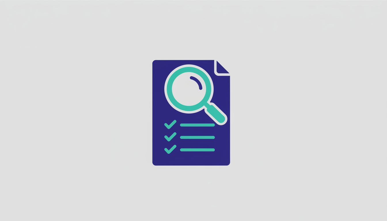 Document with a magnifying glass and checklist representing procurement review