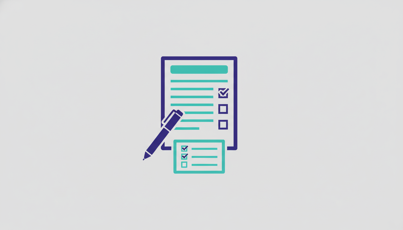 Illustration of a professional RFP document with a pen and checklist
