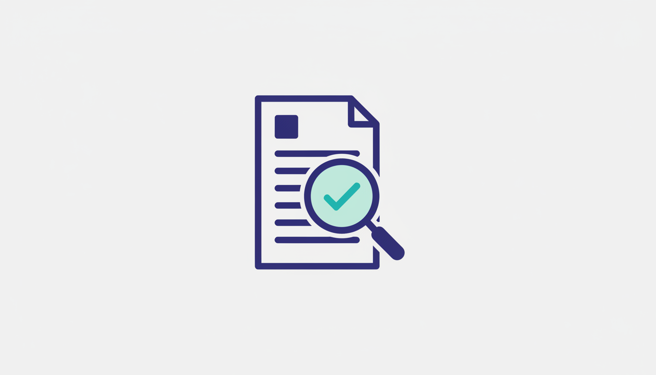 Document with a magnifying glass and checkmark symbolizing RFP process