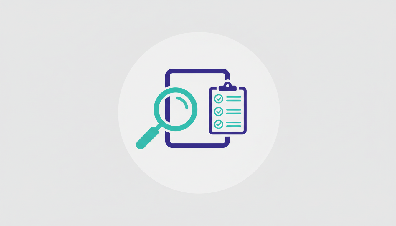 Document with a magnifying glass and checklist representing RFP process