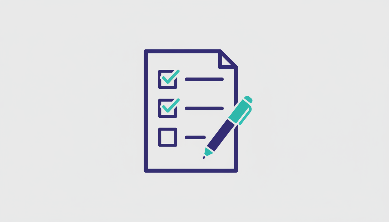 Document with checklist and pen representing RFP process